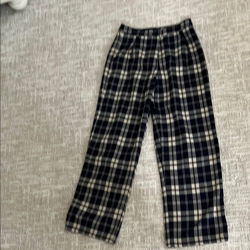 Plaid Black and White Pants